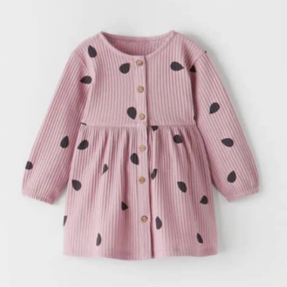 ZARA Girl Ribbed Flared Spring Dress